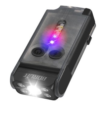 BORUIT V30 Leistungsstarke professionelle wiederaufladbare LED-Taschenlampe mit UV- und Rotlicht,...