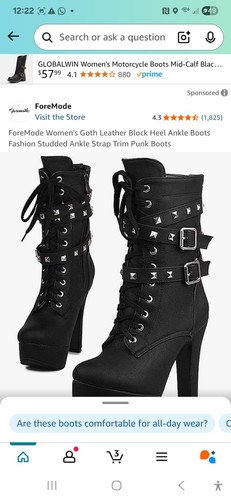 Nuevas botas de plataforma NEGRAS con tachuelas de metal talla 8 - Imagen 3 de 6