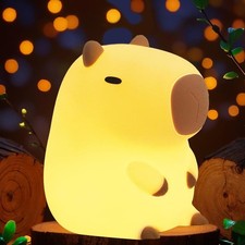 Bestfaith Cute Capybara Night Light, LED Squishy Lamp, 2 Levels Normal