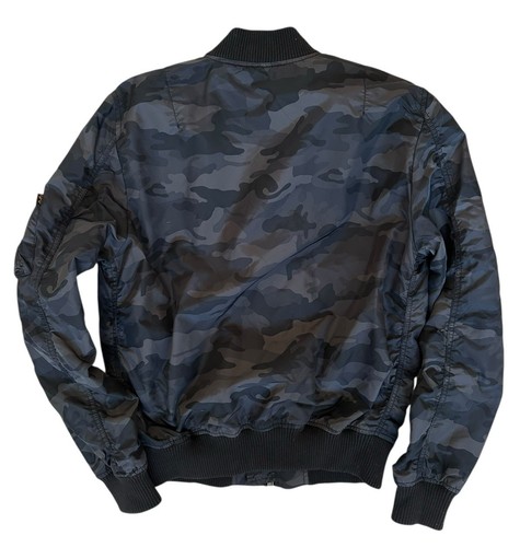 Men’s Alpha Industries Jacket MA-1 Camo Camouflage Bomber Flight Aviator Medium - Picture 7 of 11