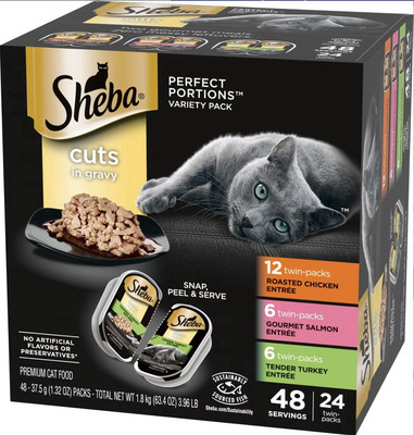 SHEBA PERFECT PORTIONS 24ct Twin pack Wet Cat Foot