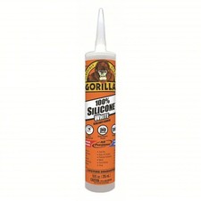 Gorilla Waterproof Caulk  Seal 100 Silicone Sealant, White, 10oz Cartridge