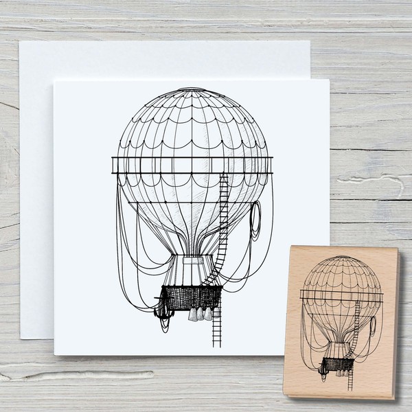 Stempel HeißLuftballon - Motivstempel Holzstempel Karten Basteln Reisen-image