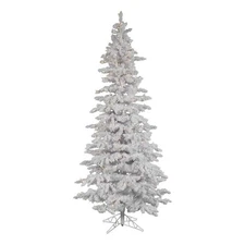 Vickerman 78" Plastic Slim Artificial Christmas Tree with LED Lights in White