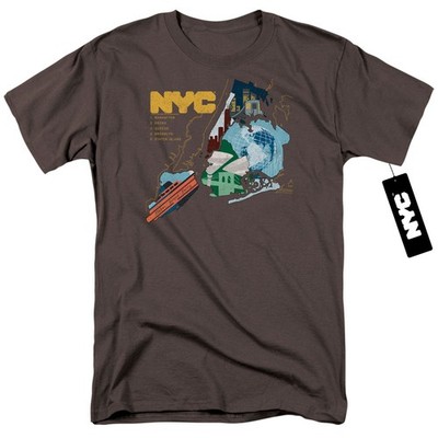 New York City Five Boroughs Licensed Adult T-Shirt
