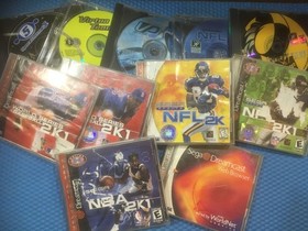 SEGA DREAMCAST Console System, 4x Controllers, 10x Games, Steering Wheel, +more