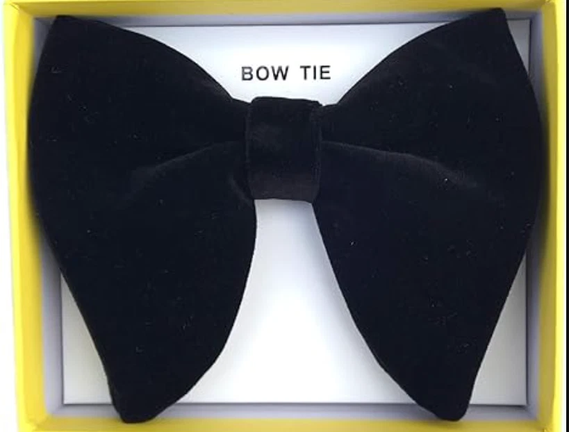 Pajaritas de terciopelo para hombre preatadas de gran tamaño esmoquin formal mariposa grande B... Foto 4 de 4