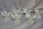 Anchor Hocking BOOPIE DESSERT  Glasses BUBBLE FOOT Vintage Beaded Set 6
