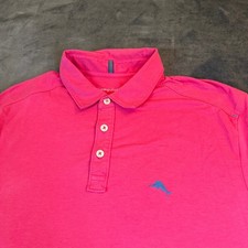 Tommy Bahama IslandZone Pink Polo Shirt Short Sleeve Mens Size Medium
