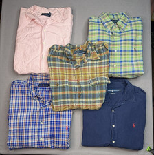Lot Of 5 Polo Ralph Lauren Button Up Shirts 2 Short 3 Long Sleeve Size - XXL