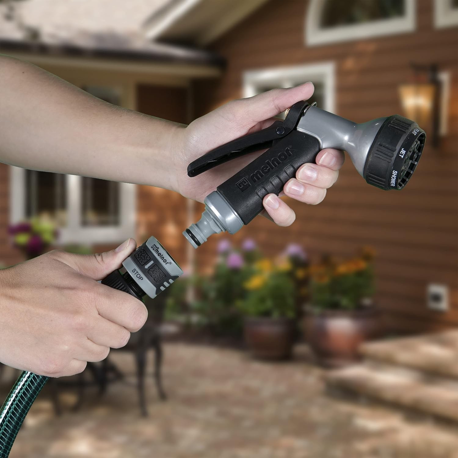 Melnor 65175AMZ 6-Piece Quick Connect Starter Set – Black & Grey Adapters     