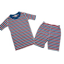 Hanna Andersson Organic Red White  Blue Striped Pajama Set