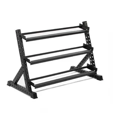 Titan Fitness 3 Tier Dumbbell Rack, Multi-Level Weight Storage Stand, 800 LB Cap