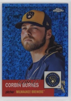 2022 Chrome Platinum Anniversary Blue Mini-Diamond Refractor Corbin Burnes 11ym