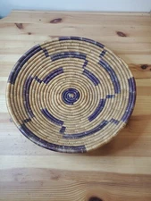 Grass Coil Basket Purple, Blue, Pink, Tan 10” diameter GS754