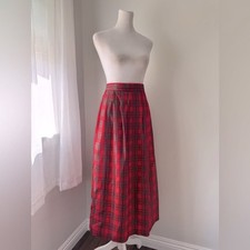 Holiday VTG 1980s Worthington Tartan Plaid Tagetta Pleated Skirt 18 18T Pockets