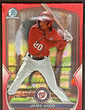 2023 Bowman Chrome Draft James Wood RED LAVA REFRACTOR /5 #BDC-70 Nationals SSP