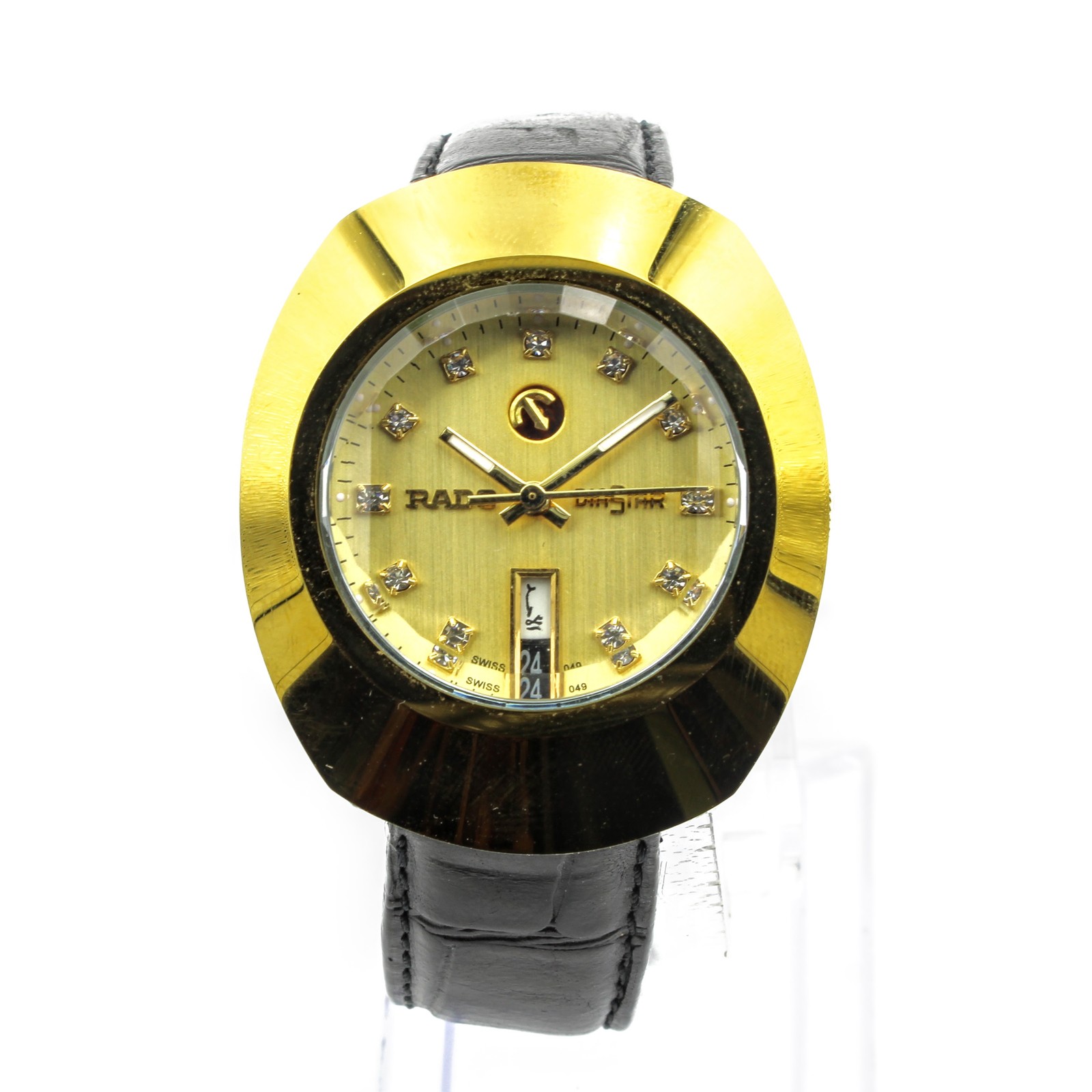 Indicies Case Diastar 648.0413.3 37mm Diamond Wristwatch Day/Date #WB4015-3 Rado - vintagewatches.pk