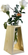 Test Tube propagation station Unique Test Tube Vase with Geometric Wooden Stand