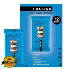 TRUBAR Vegan Protein Bar Cocoa Coconuts, 12ct, Gluten Free, Plant Based