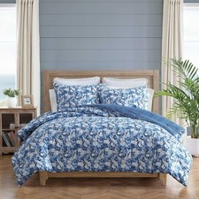 Full/Queen Comforter Set, Soft Cotton Bedding with Matching Shams, Floral Home D