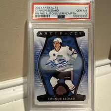 2023-24 Upper Deck CONNOR BEDARD SILVER REDEMPTION AUTO RC PSA 10 RARE POP 7 GEM