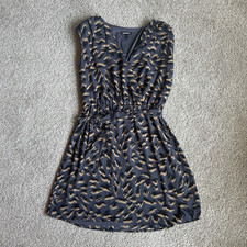 Express Women’s M Blue Beige Sleeveless V-Neck A-Line Short Dress