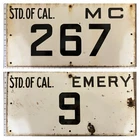 Vintage Porcelain Oil Field Signs (2) - Standard Oil of Calif MC 267, Emery 9