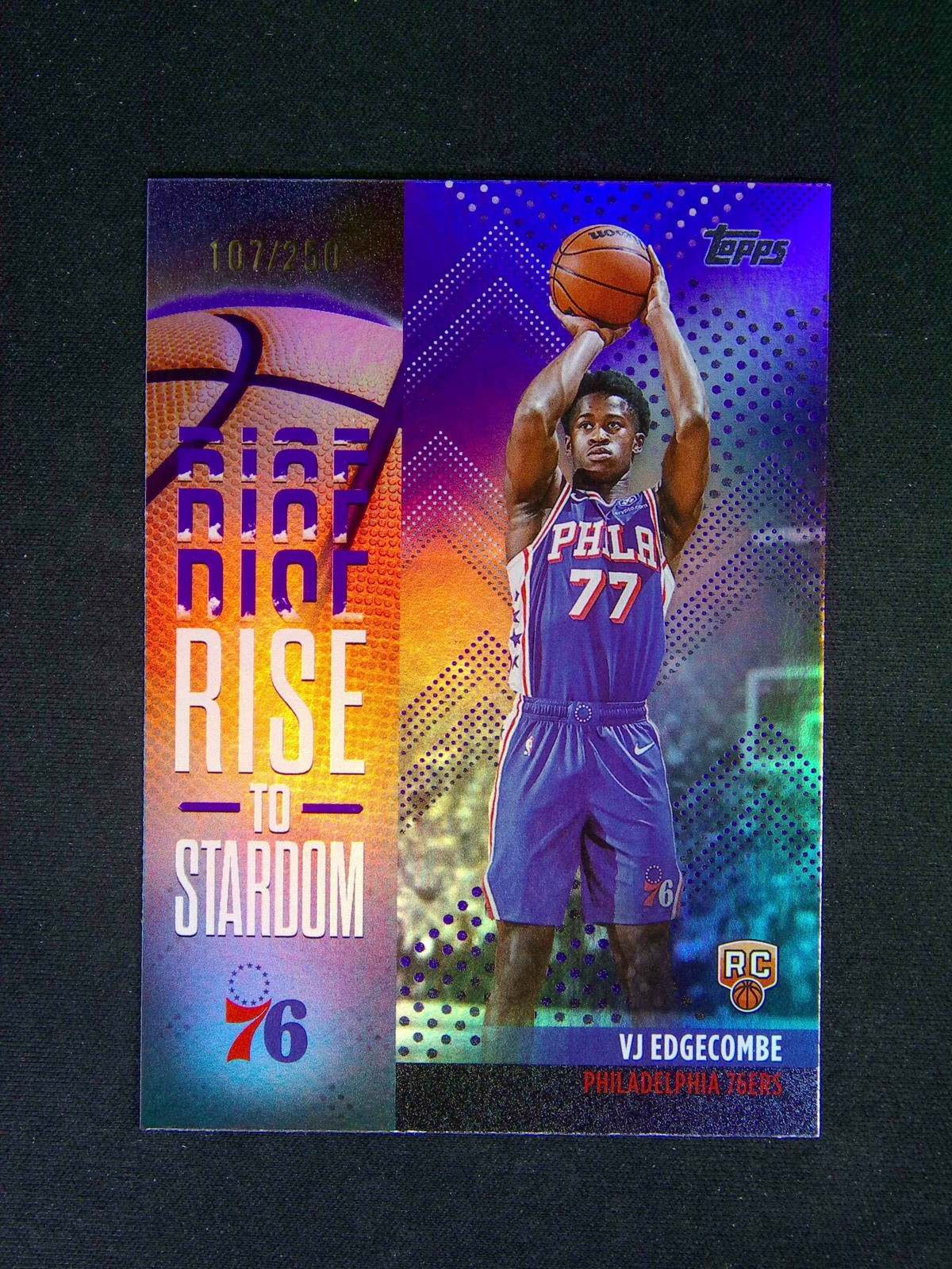 2025-26 Topps Flagship NBA VJ Edgecombe RC Rookie Rise To Stardom Purple /250