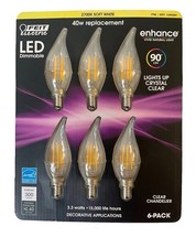Feit Electric LED Clear 40W Replacement Chandelier Light Bulbs 6-pack
