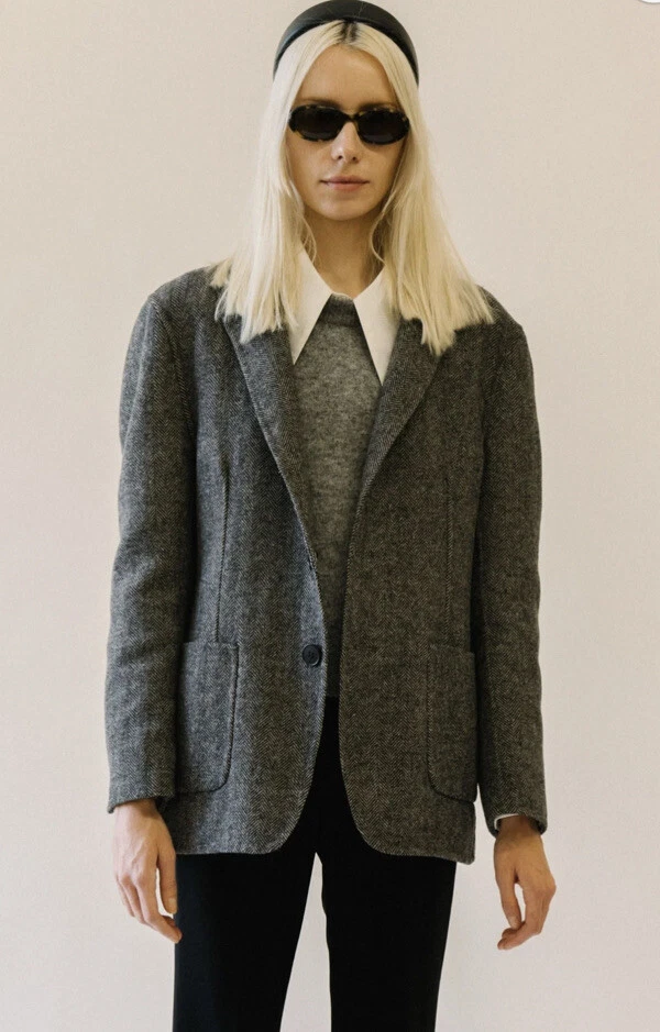 $1250 EIDOS Edison Abrigo Deportivo Chaqueta Blazer Abrigo Para Hombres (EU 48) EE. UU. 8Lanas Lino Gris Foto 3 de 4