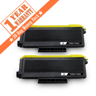 2PK High Yield TN650 Toner Compatible for Brother MFC-8480DN 8890DW HL-5370DW