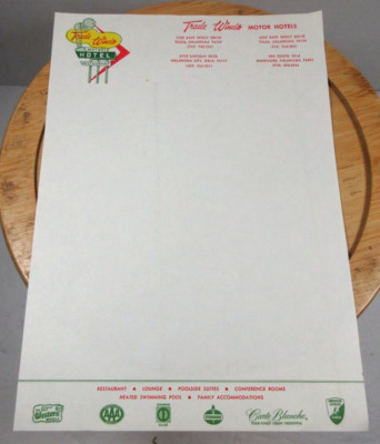 vintage Best Western Trade Winds Motor Hotels Rt. 66 stationary letterhead paper