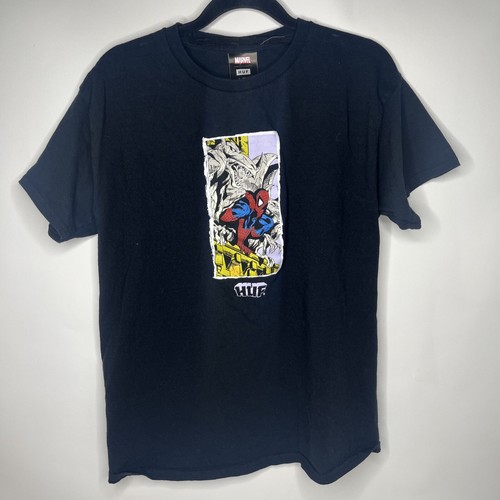 HUF x Marvel Spider-Man Comic Gargoyles Moody Black SS T-Shirt Adult Medium MCU