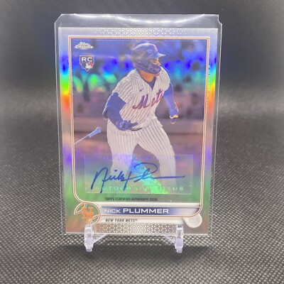 NICK PLUMMER 2022 Topps Chrome Update Series Refractor SP Auto RC NY METS