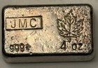 Rare 4 Oz JMC Johnson Matthey Canada Silver Vintage Bar  .999 Poured