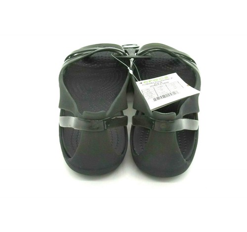 Sandali piatti slip on neri CROCS Isabella Huarache 2 taglia 4 cinturini - Foto 4 di 5