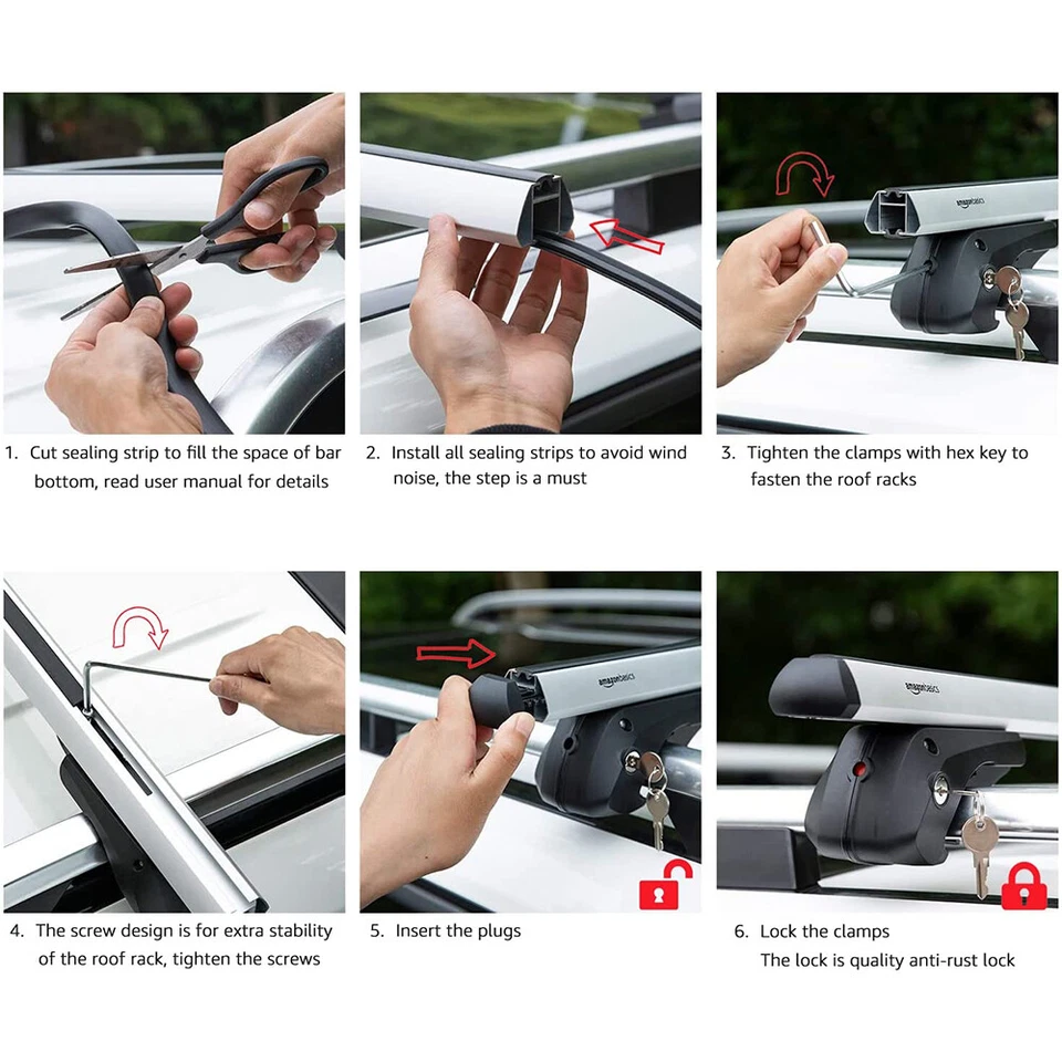 Porta-bagagens e travas barra transversal rack de teto para Mercedes Benz ML320 53" - Imagem 3 de 4