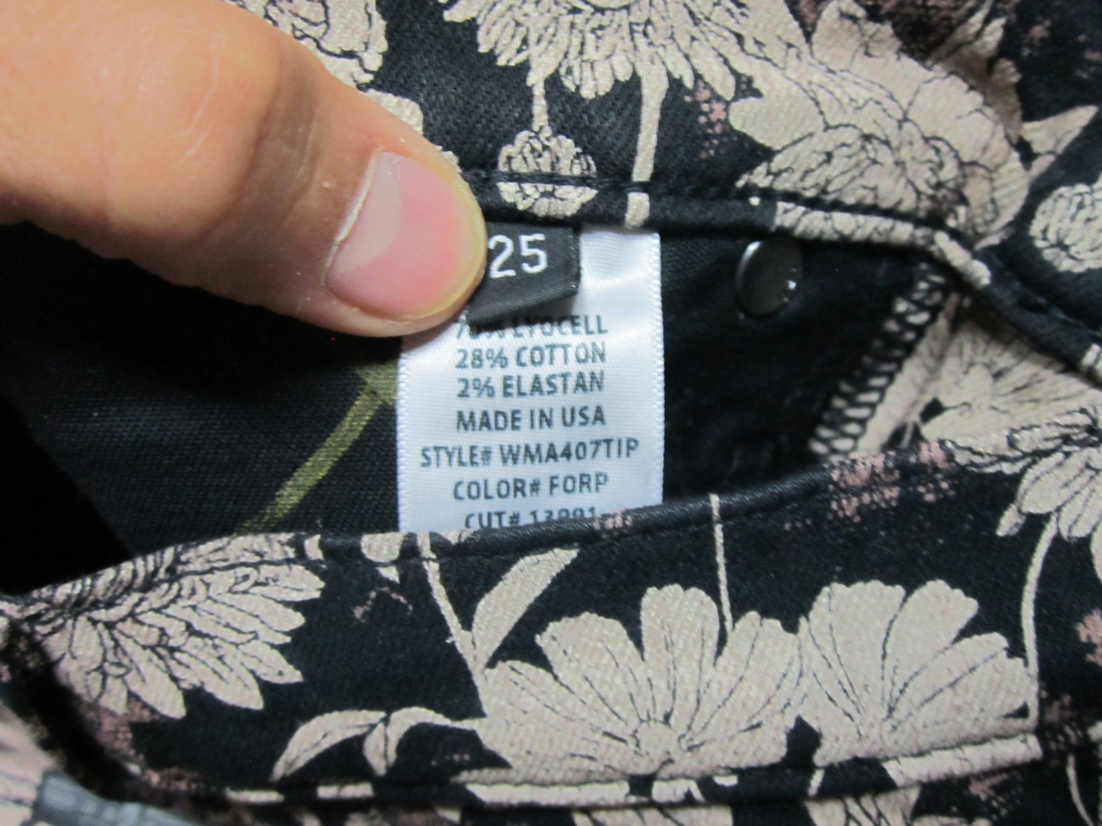HUDSON NICO WOMENS MIDRISE SKINNY BLACK FLORAL SLIM JEAN PANTS SIZE 25 NEW RARE image 6
