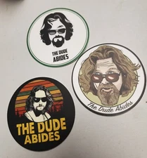 Big Lebowski The Dude Abides STICKERS VARIETY PACK (3) LOT *12* month Warranty!!