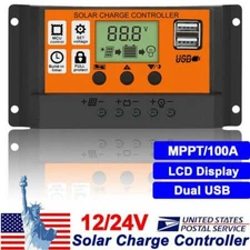 PWM Solar Charge Controller 12V 24V 60A Solar Panel Battery Regulator Inverter