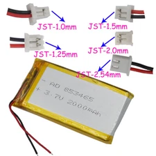 3.7V 2000mAh 7.4Wh Li-Polymer Li Battery 853465 JST 2Pin 1.0/1.25/1.5/2.0/2.54mm
