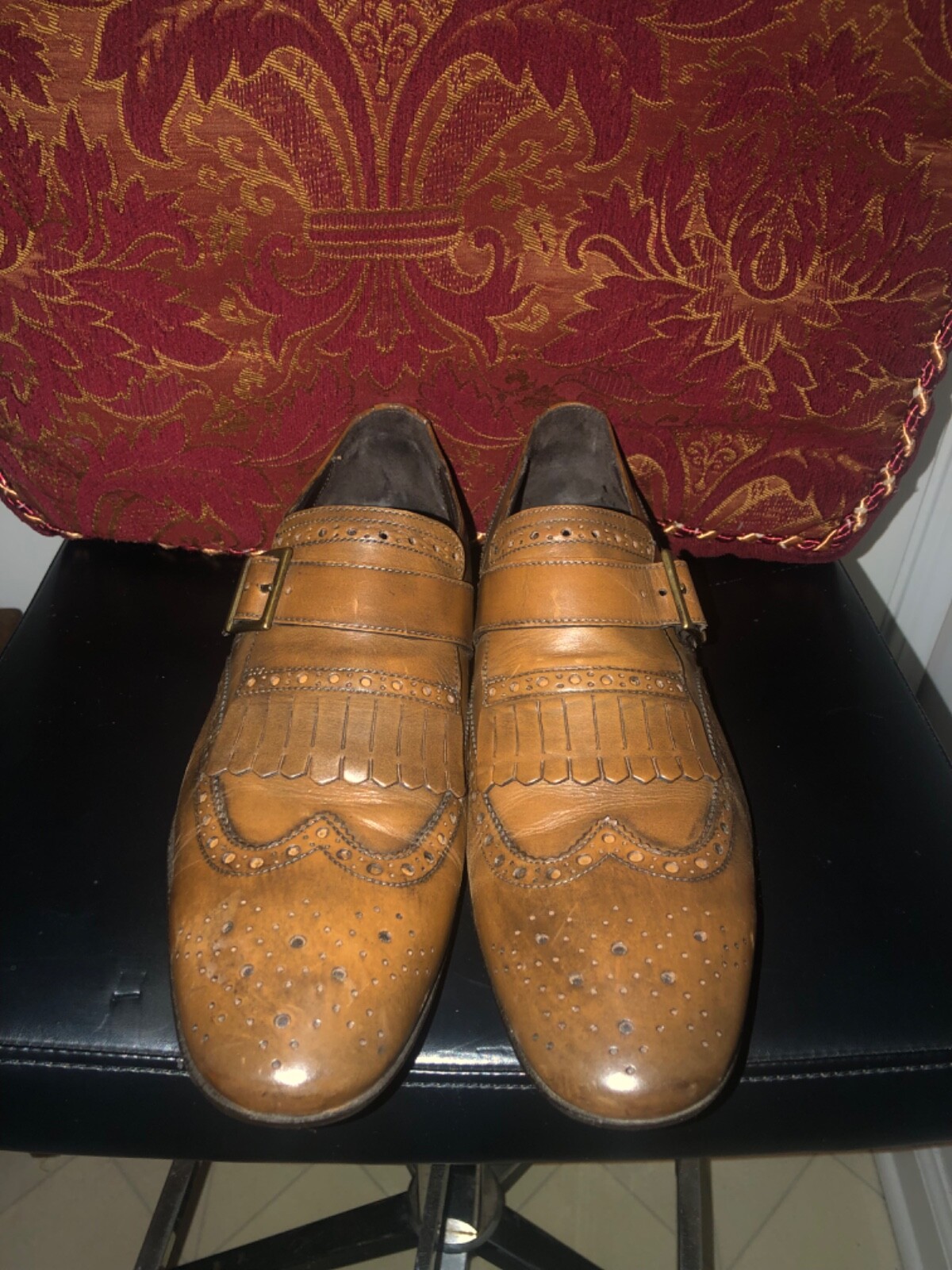 TESTONI BASIC WINGTIP MONK STRAP BROWN LEATHER SH… - image 2