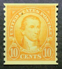 603 MNH 1924 10c James Monroe President Doctrine p.10 vert coil Good Feelings