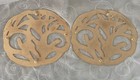 Vintage Oneida Silversmith Wm A Rogers Gold White Iris Rose Trivets Set Of 2 — photo 4