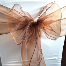 brown organza chair sashes chair ties bow ribbon wedding chair birthday decor