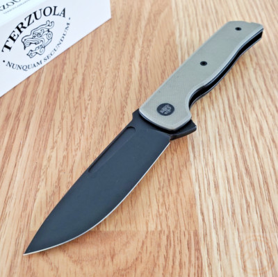 Terzuola Knives ATCF Lite Folding Knife Nitro V Steel Blade Tan G10 Handle 010TB