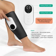 Leg Massager Cordless Calf Air Compression Massager W/ Heat Pain Relief 3Modes