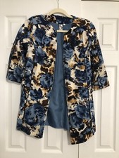 silkland jacket Floral Cotton Spandex Blazer Women  s Size Small Vintage