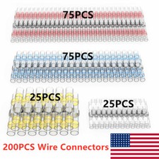 200PCS Waterproof Solder Sleeve Heat Shrink Seal Wire Connectors Butt Terminals